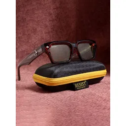 RESIST EYEWEAR Unisex Square Sunglasses with UV Protected Lens DEFENDER GREEN BROWN 3-picture-13