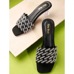 Retro Walk Embellished Party Block Mules-picture-20