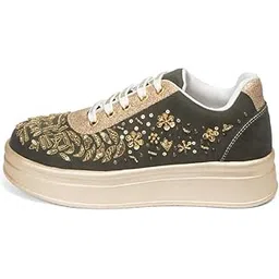 rettrose The Odette Luxury Golden Flora Embellished Trainer-picture-26