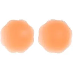 Reusable Silicone Nipple Covers, Nude Color, Round Flower Shape, Adhesive Pasties for Women, 1 Pair-picture-13