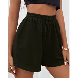 revaem Solid Women Black Regular Shorts-picture-15