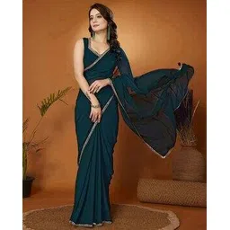 revangi Women Georgette Saree with Contrast Border-picture-47