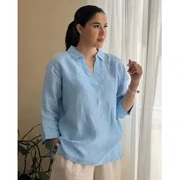 revangi Women Straight Tunic with Spread Collar-picture-26