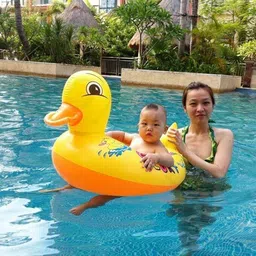 revatakg Duck Shape Swimming Ring For 1 To 5 Year 2 Handles for Support Smooth Leg Holes Inflatable Swimming Pool-picture-33