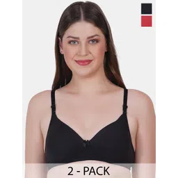 Reveira Pack Of 2 Medium Coverage All Day Comfort Dry Fit Balconette Bra-picture-25