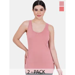Reveira Pack of 2 Non Padded Sleeveless Camisoles-picture-20