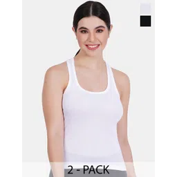 Reveira Pack Of 2 Non Padded Sleeveless Stretchable Camisoles-picture-14