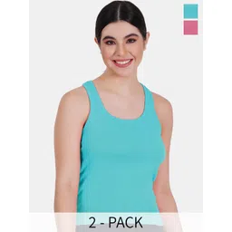 Reveira Pack Of 2 Non Padded Sleeveless Stretchable Camisoles-picture-15