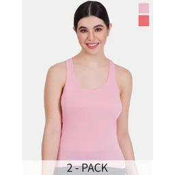 Reveira Pack Of 2 Non Padded Sleeveless Stretchable Camisoles-picture-17