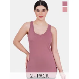 Reveira Pack Of 2 Non Padded Sleeveless Stretchable Camisoles-picture-19