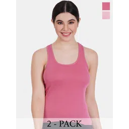 Reveira Pack of 2 Non Padded Stretchable T-back Camisoles-picture-37