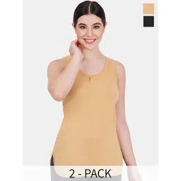 Reveira Pack Of 2 Round Neck Sleeveless Camisoles-picture-13