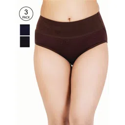 Reveira Women Pack Of 3 Assorted Cotton Hipster Briefs-picture-28