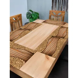 REVEXO 6 Pieces Brown & Beige Printed Anti-Slip Table Placemats-picture-23