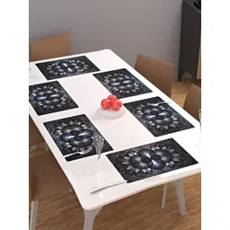 REVEXO Black 6 Pieces Floral Printed Table Placemats-picture-14