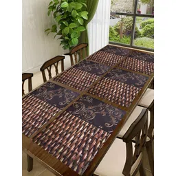REVEXO Black 6 Pieces Printed Rectangular Table Placemats-picture-27