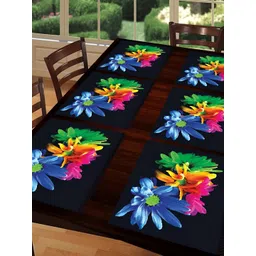 REVEXO Black & Blue 6 Pieces Printed Anti-Slip Table Placemats-picture-18