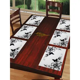 REVEXO Black & White 6 Pieces Printed Anti-Slip Table Placemats-picture-10