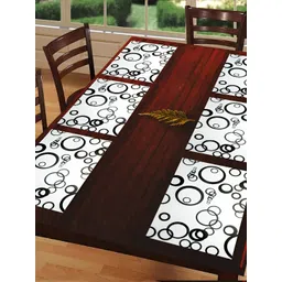 REVEXO Black & White 6 Pieces Printed Anti-Slip Table Placemats image 1