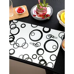 REVEXO Black & White 6 Pieces Printed Anti-Slip Table Placemats image 2