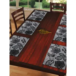 REVEXO Black & White 6 Pieces Printed Rectangular Table Placemats-picture-16