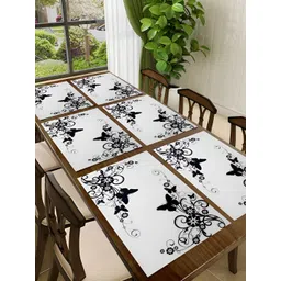 REVEXO Black & White 6 Pieces Printed Rectangular Table Placemats-picture-17