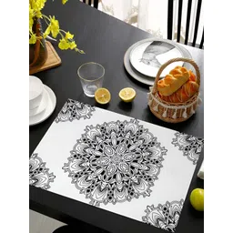 REVEXO Black & White 6 Pieces Printed Table Placemats image 3