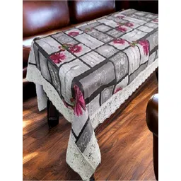 REVEXO Black & White Floral Printed Rectangle 4-Seater Table Covers-picture-35