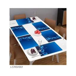 REVEXO Blue 6 Pieces Printed Rectangular Table Placemats-picture-15