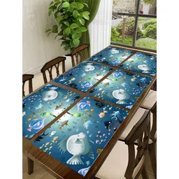 REVEXO Blue & White 6 Pieces Printed Rectangular Table Placemats-picture-26
