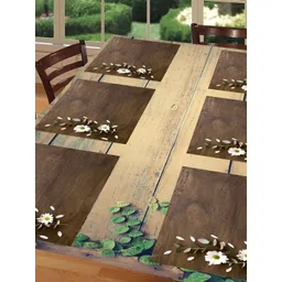 REVEXO Brown 6 Pieces Printed Anti-Slip Table Placemats-picture-29