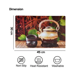 REVEXO Brown & Green 6 Pieces Printed Anti-Slip Table Placemats image 2