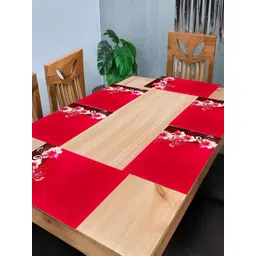 REVEXO Red 6 Pieces Printed Anti-Slip Table Placemats-picture-39