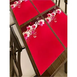 REVEXO Red & Maroon 3 Pieces Printed Anti-Slip Table Placemats-picture-38