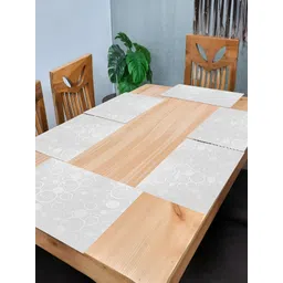 REVEXO White 6 Pieces Printed Anti-Slip Table Placemats-picture-32