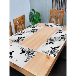 REVEXO White & Black 6 Pieces Printed Anti-Slip Table Placemats-picture-35