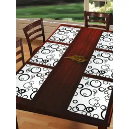 REVEXO White & Black 6 Pieces Printed Heat Resistant Table Placemats-picture-32
