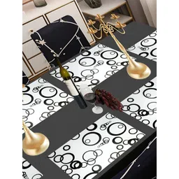 REVEXO White & Black 6 Pieces Printed Rectangular Table Placemats-picture-28