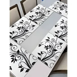 REVEXO White & Black 6 Pieces Printed Rectangular Table Placemats-picture-33
