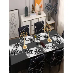 REVEXO White & Black 6 Pieces Printed Rectangular Table Placemats-picture-24