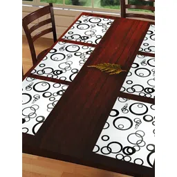 REVEXO White & Black 6 Pieces Printed Rectangular Table Placemats-picture-31