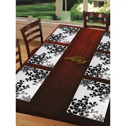 REVEXO White & Black 6 Pieces Printed Table Placemats-picture-29