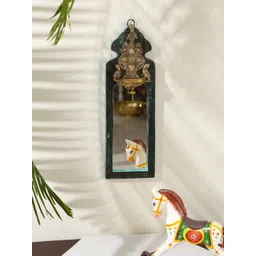Revive Home Green Textured Wooden Diya Decor Mirror-picture-20