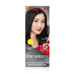 Revlon Top Speed Hair Color Small Pack Brownish Black 68 - 40 gm + 15 ml-picture-33