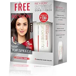 REVLON Top Speed Hair Color For Woman - Brownish Black 68 (with Outrageous Conditioner 190 ml), (3S10978E16463668)-picture-28