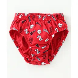 Revvo Junior Cotton Knit Briefs Boat Print Pack Of 2 - Navy Blue & Red image 4