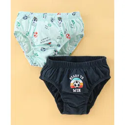 Revvo Junior Cotton Knit Briefs with Football Print Pack of 2 - Multicolour-picture-14