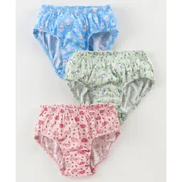 Revvo Junior Cotton Knit Octopus Printed Panties Pack of 3 - Blue Green & Baby Pink-picture-35