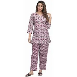 rexxica Women's Cotton Night Suit Set for Women, Lounge Wear, Printed Top and Pyjama Set for Women Nightwear/Loungewear/Night Dress for Women-picture-45