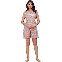 rexxica Women's Cotton Night Suit Set – Soft Cut Sleeve Top & Printed Shorts for Comfortable Sleepwear & Loungewear | Stylish Summer Nightwear for Women-picture-33